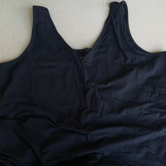 S P AnyBody Cozy Knit Wide Leg Jumpsuit Black PETITE SMALL w/ Back Tie - Picture 2 of 9